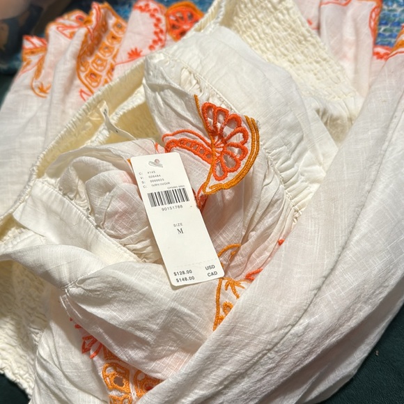 ✨ Anthropologie Flutter-Sleeve Square-Neck Mini Dress Sz M - Picture 9 of 9